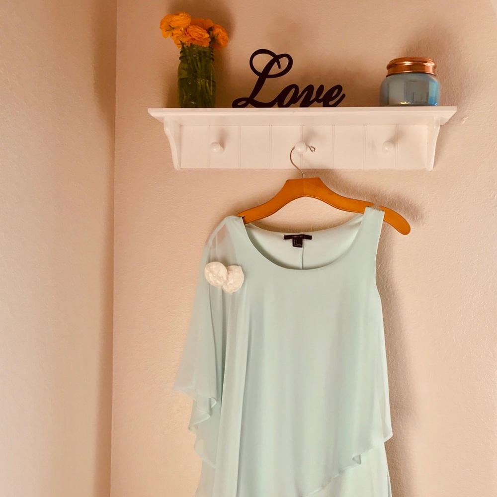 Formal sea foam blue colored dress